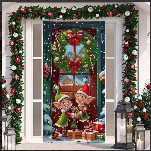 🎄 Funda premium para Puerta | ¡Transforma tu entrada al instante! 🎅